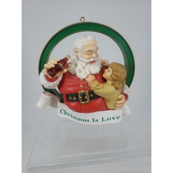 Coca-Cola Trim A Tree Collection 1938 Santa with Girl Christmas Ornament 1990 - Picture 9 of 16